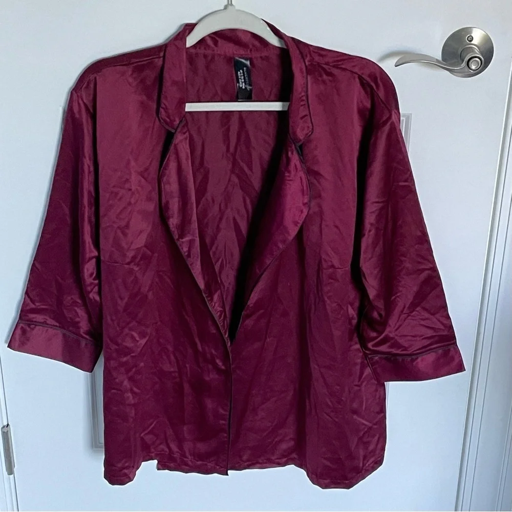 New! Bluebella Wren satin kimono Pajama top and pants Set red 47678